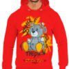 Sudadera George V París Roja Pedrería Brillante Oso Gris